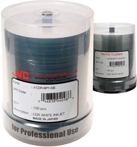 52x CD-R White Inkjet Printable - 100 Discs