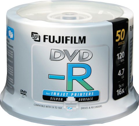 16x DVD-R Silver Inkjet Printable - 50 Discs