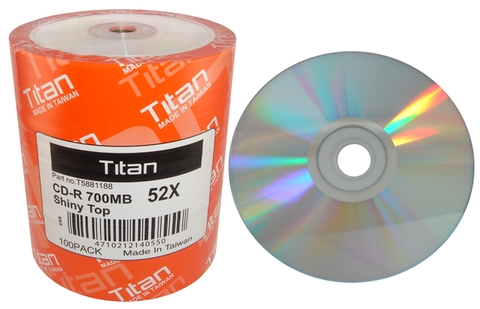 CD-R Shiny Silver Thermal Printable - 100 Discs