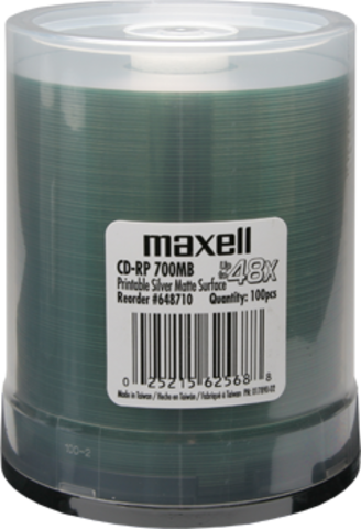 48x CD-R Silver Inkjet Printable - 100 Discs