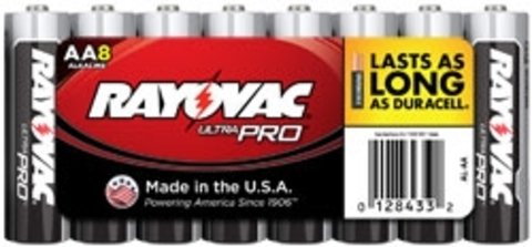 Alkaline Shrink-Wrapped Ultra Pro AA Batteries - 8-Pack