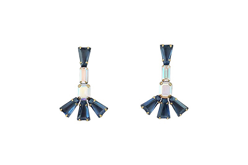 LYNDSEY STATEMENT EARRINGS IN NAVY