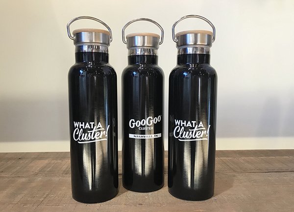What A Cluster Water Bottle - Black